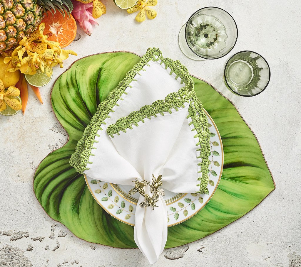 מפיות Shell Edge ירוק - פיית השולחן