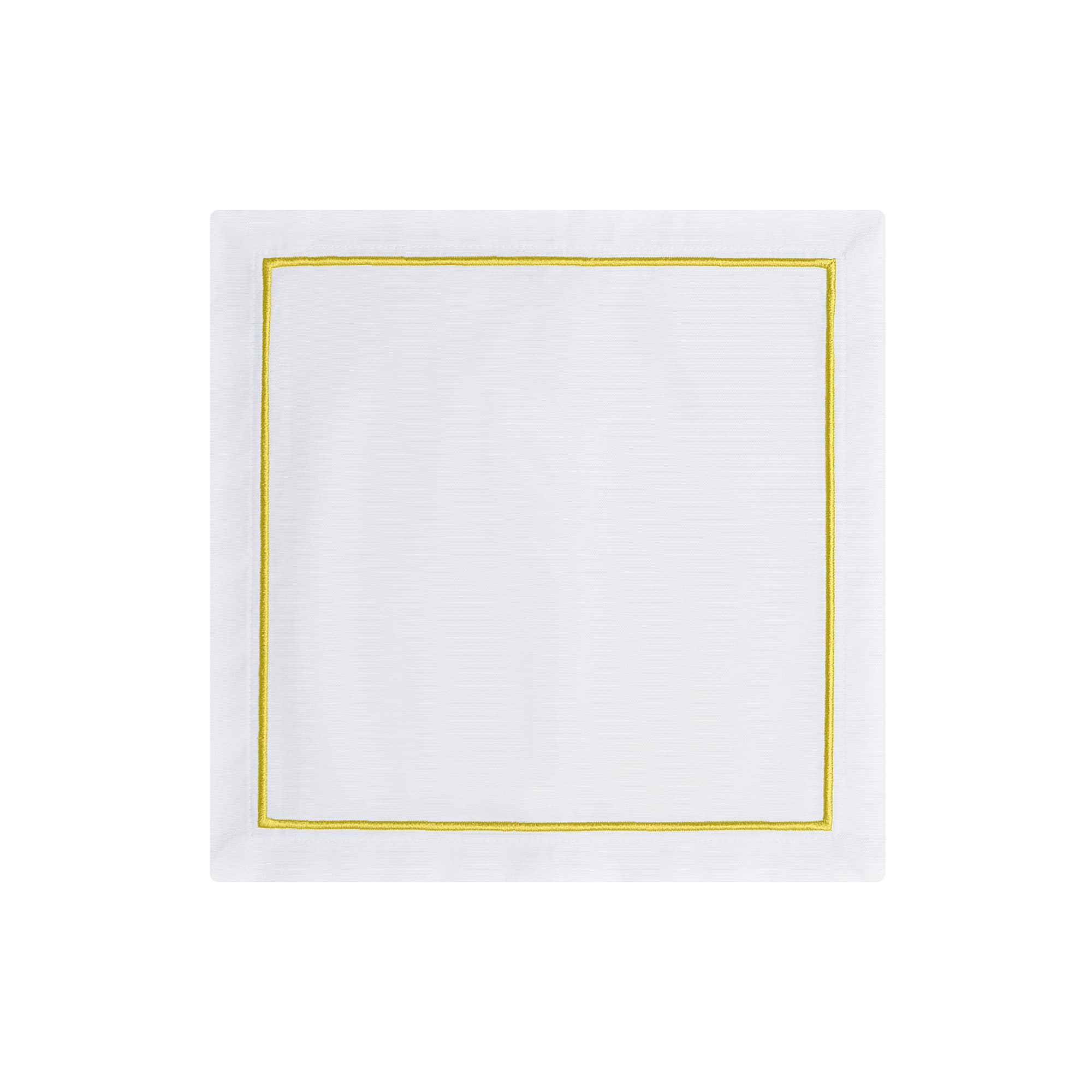 מפית Classic לבן with צהוב embroidery | סט 6 - פיית השולחן