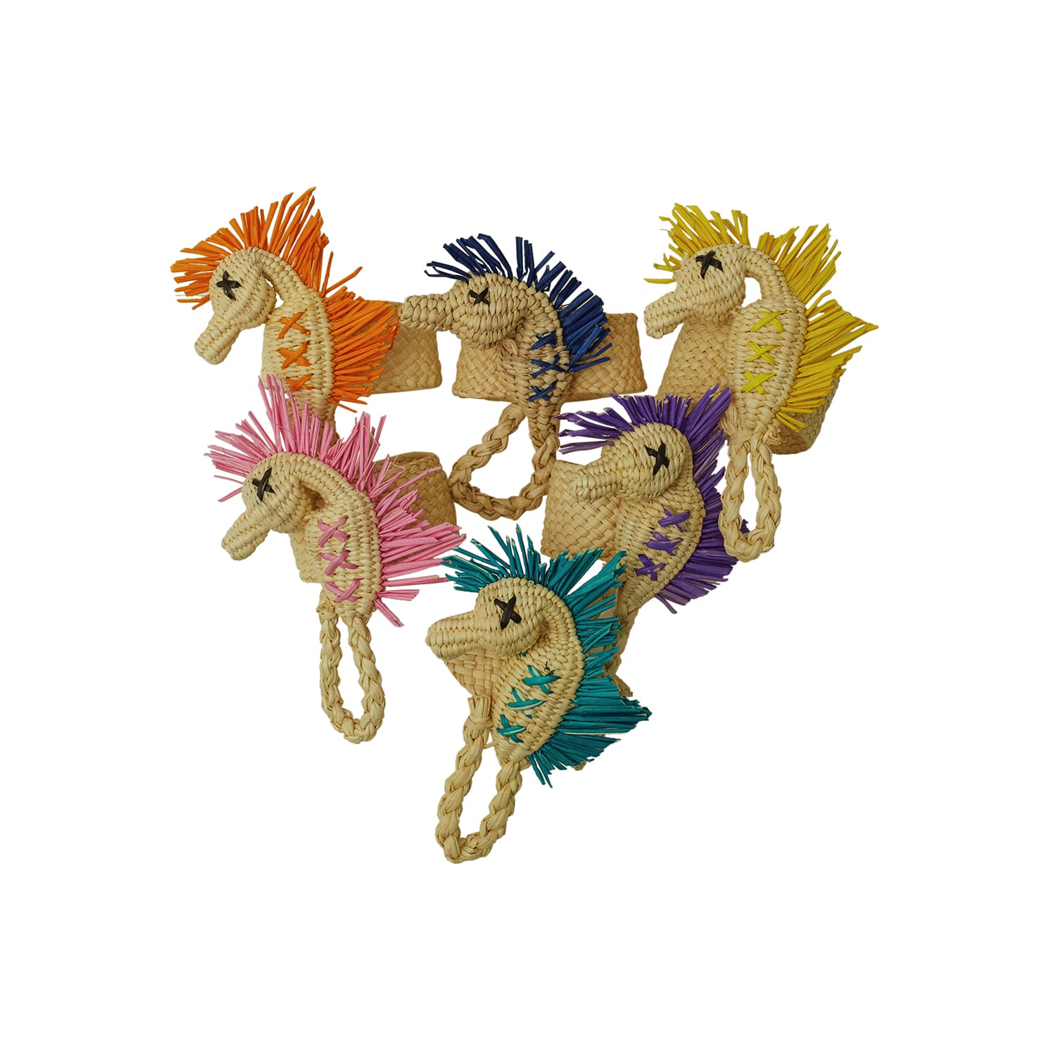 חבק מפית Multicolor seahorse | סט 6 - פיית השולחן