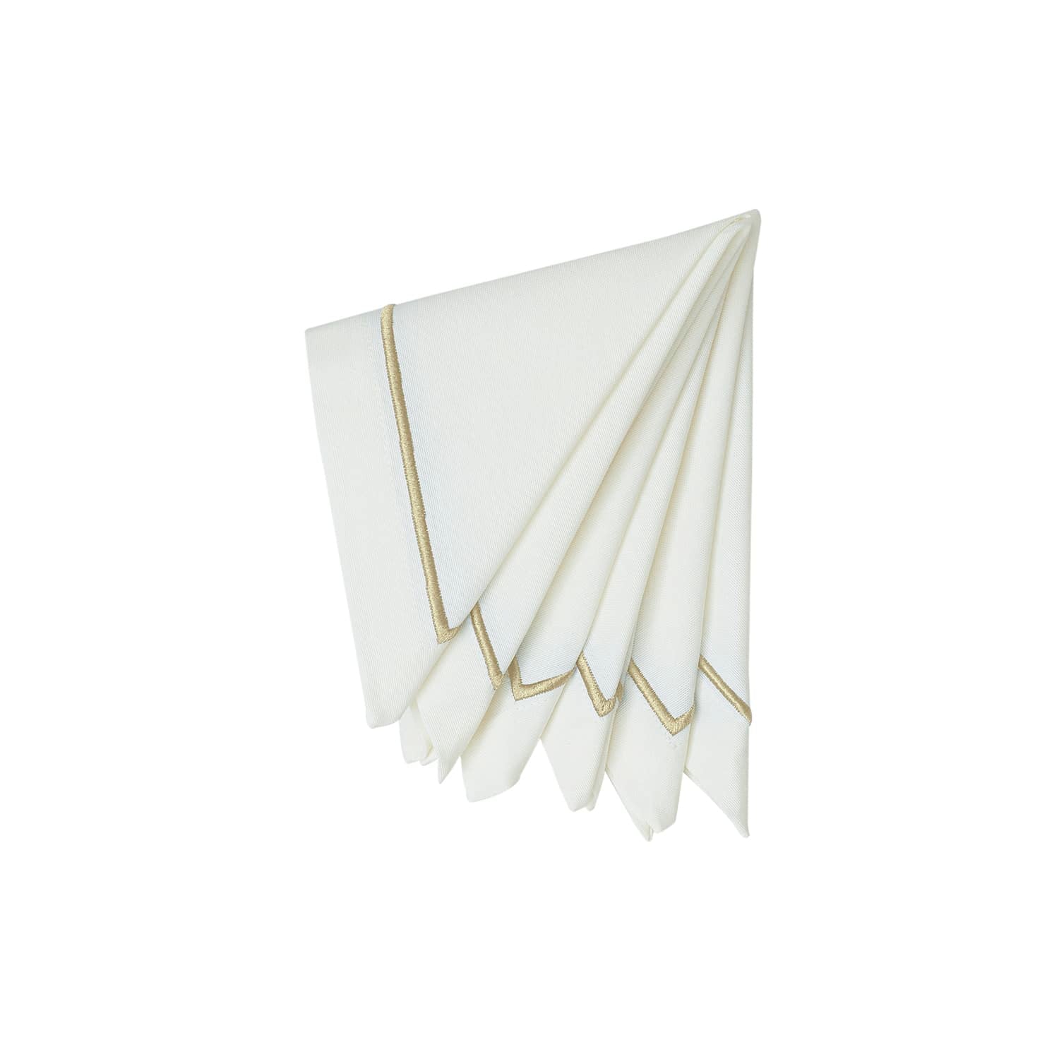 מפית Classic לבן with Platine זהב רקמה | סט 6 - פיית השולחן