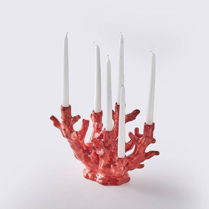 פמוט אלמוג 6 נרות - פיית השולחן