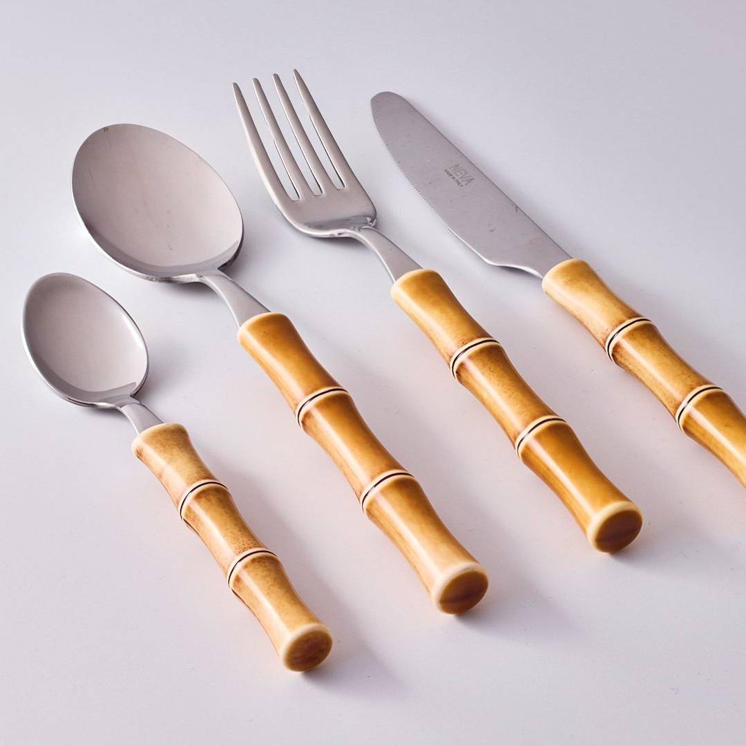 סט סכו״ם Bamboo טבעי -24 Piece - פיית השולחן