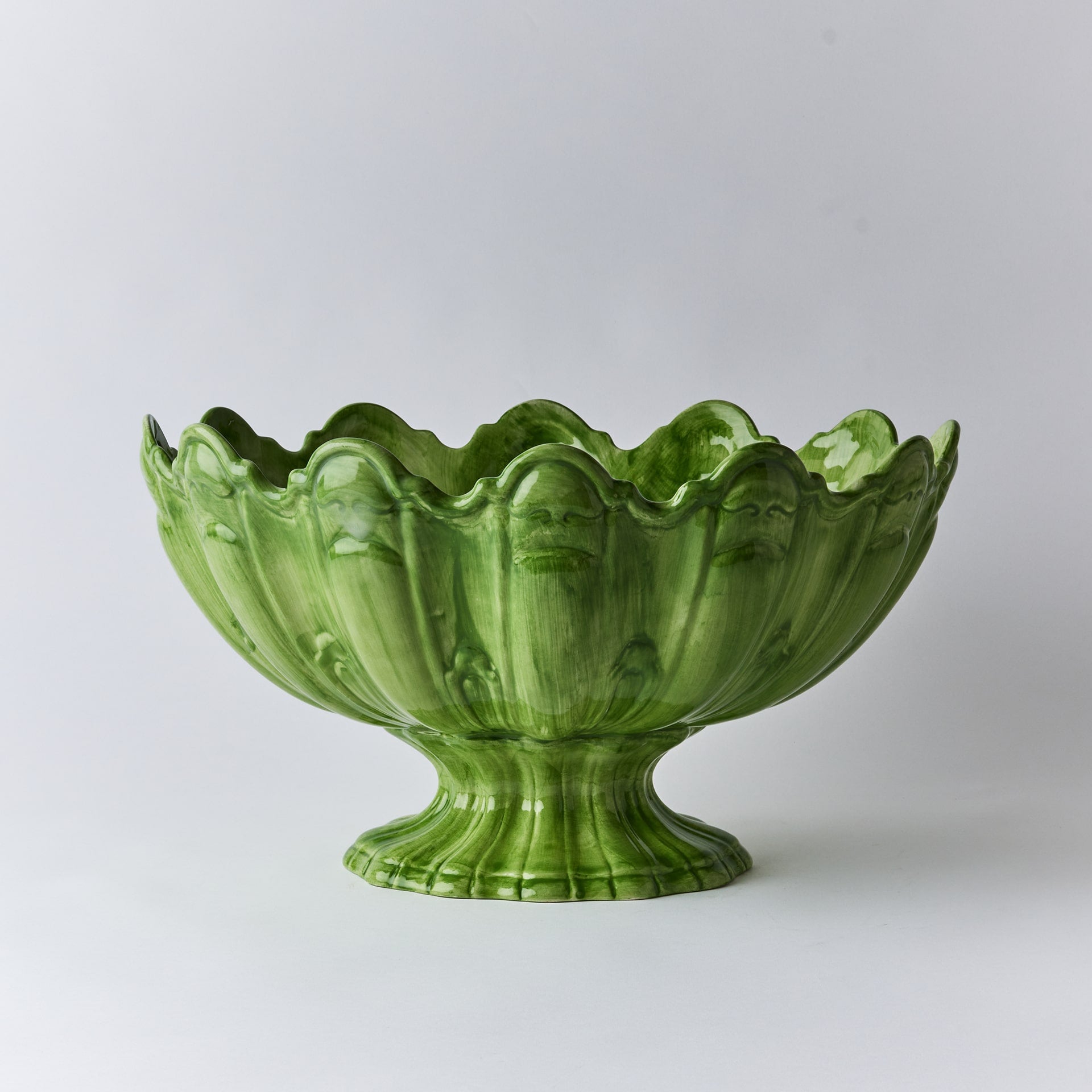 קערת הגשה גדולה Scallop ירוק - פיית השולחן