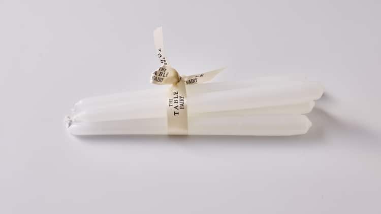 סט 4 נרות לבנים 24 ס״מ - פיית השולחן