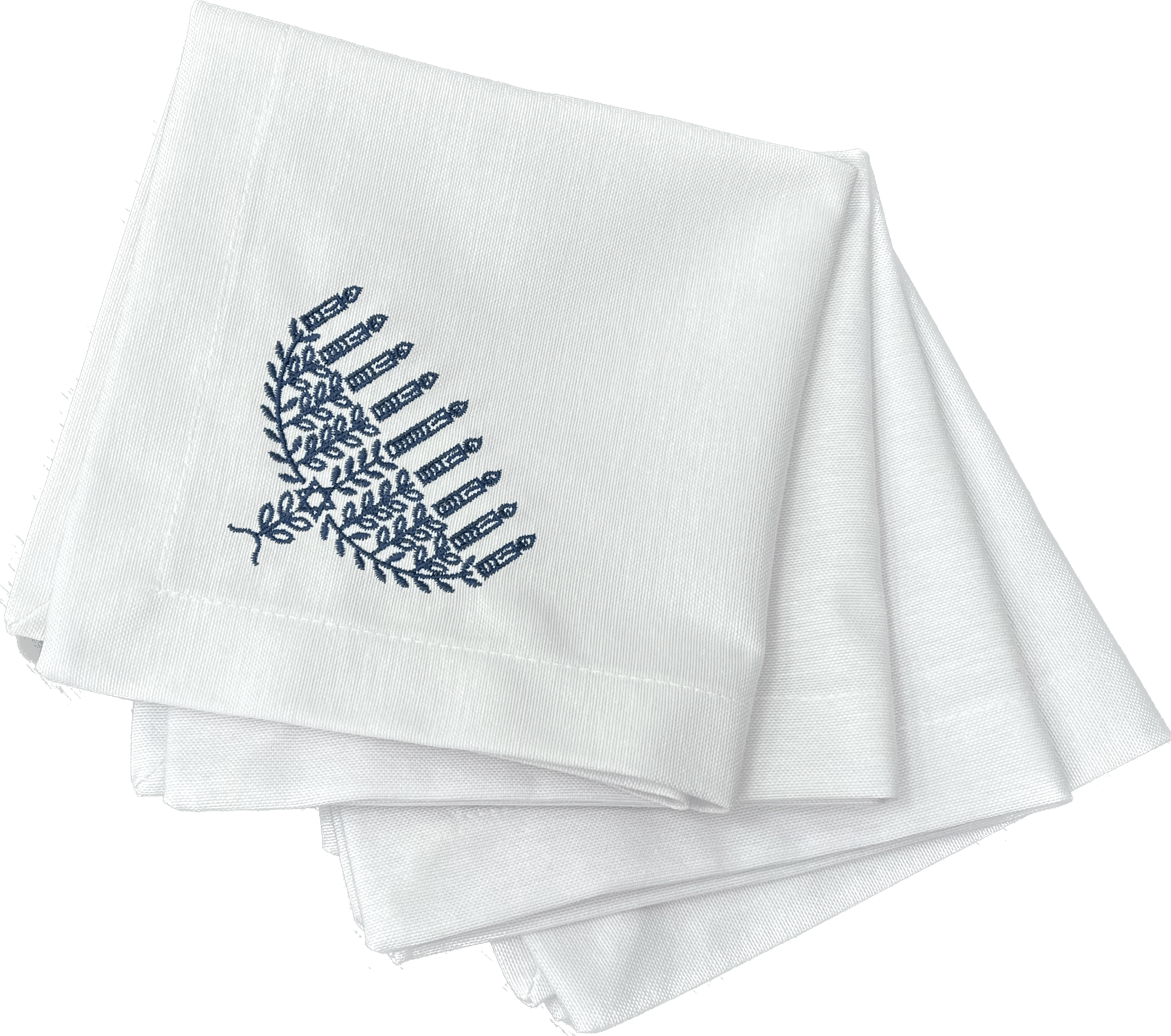 מפיות Menorah Embroidered כחול - פיית השולחן