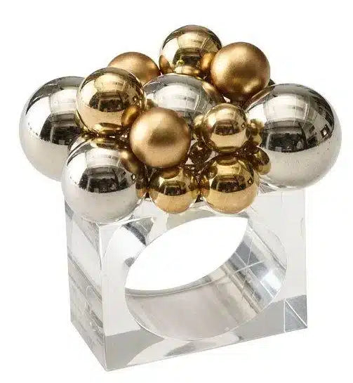חבק מפית Bauble זהב & כסף - פיית השולחן