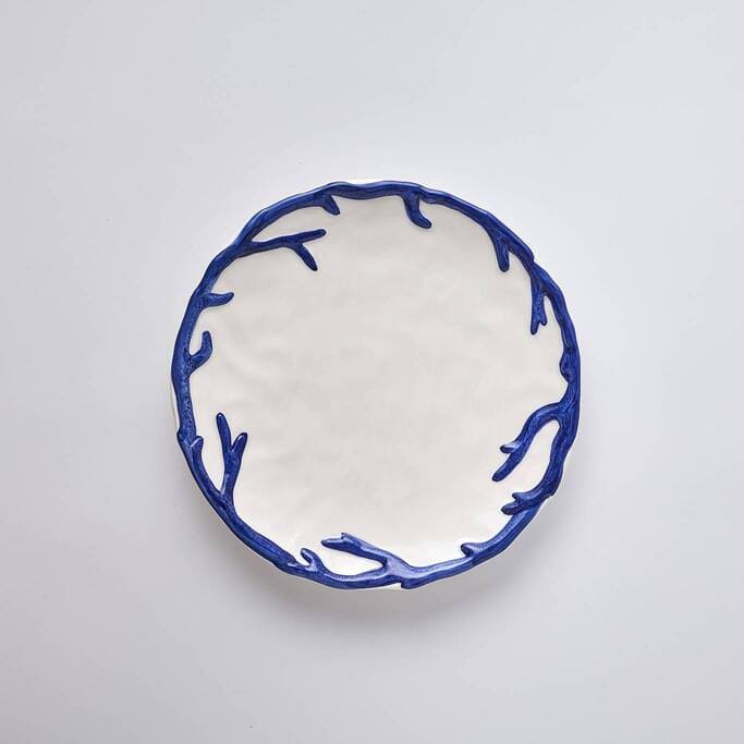 צלחת מנה ראשונה כחול כהה קורל - פיית השולחן