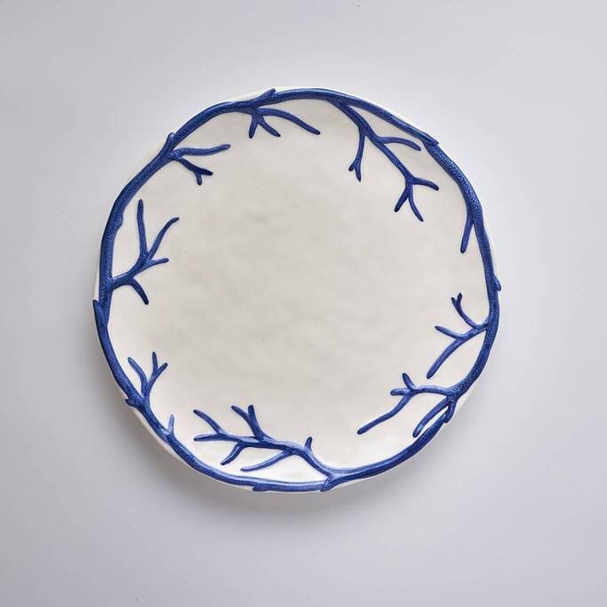 צלחת מנה עיקרית כחול כהה קורל - פיית השולחן