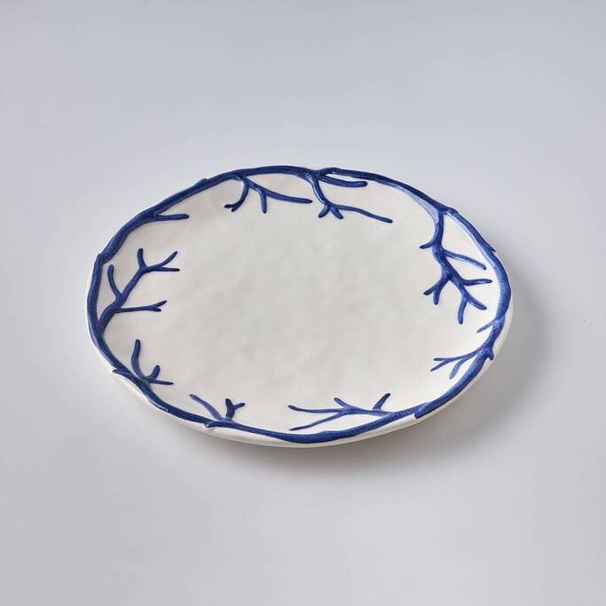 צלחת מנה עיקרית כחול כהה קורל - פיית השולחן