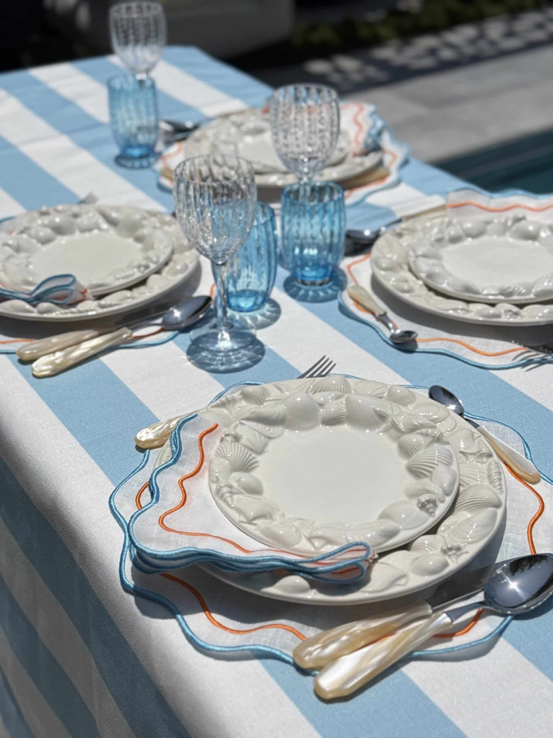 סט מפיות Scallop Duo Wave פשתן - פיית השולחן