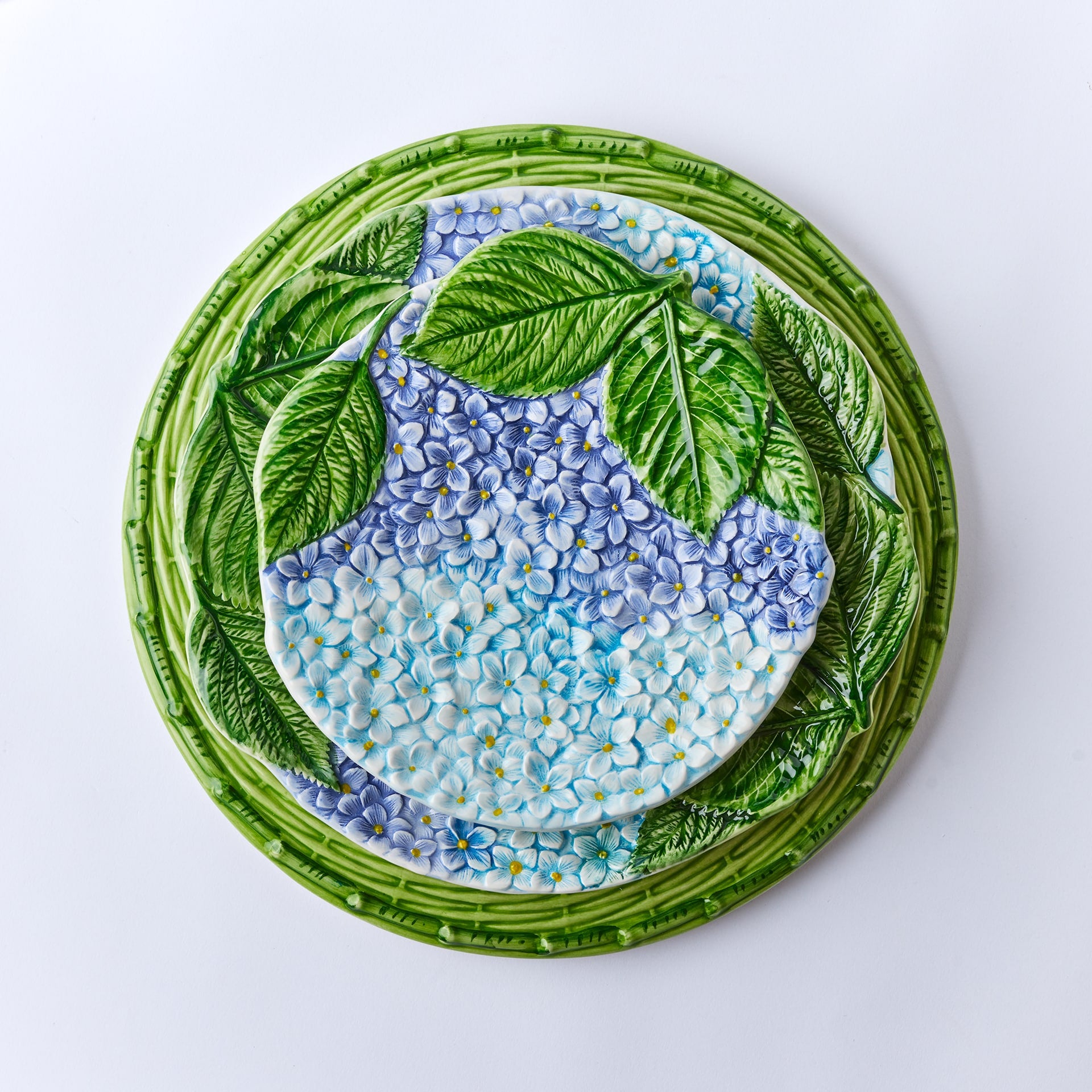 צלחת מנה ראשונה כחול Hydrangea - פיית השולחן