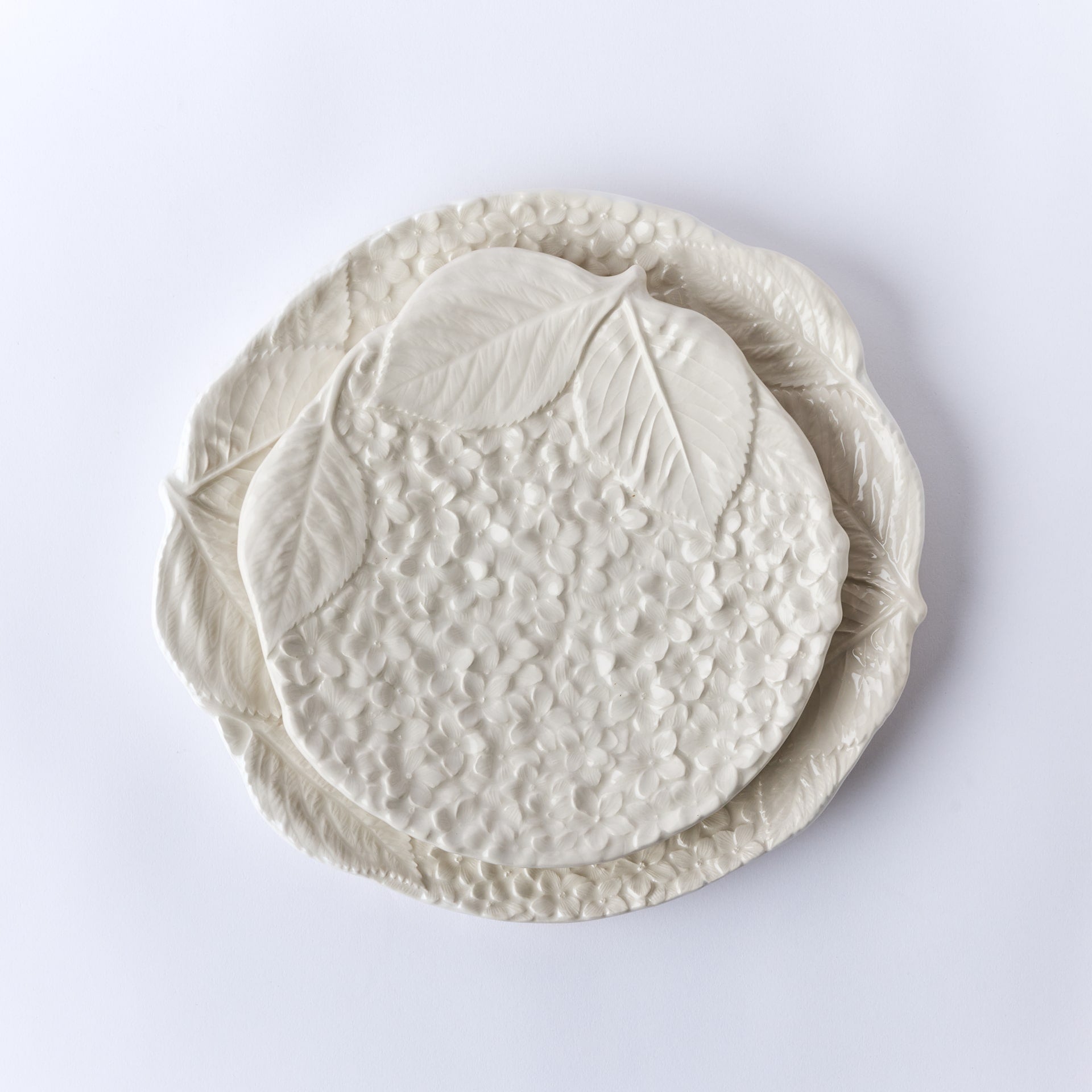 צלחת מנה ראשונה לבן Hydrangea - פיית השולחן