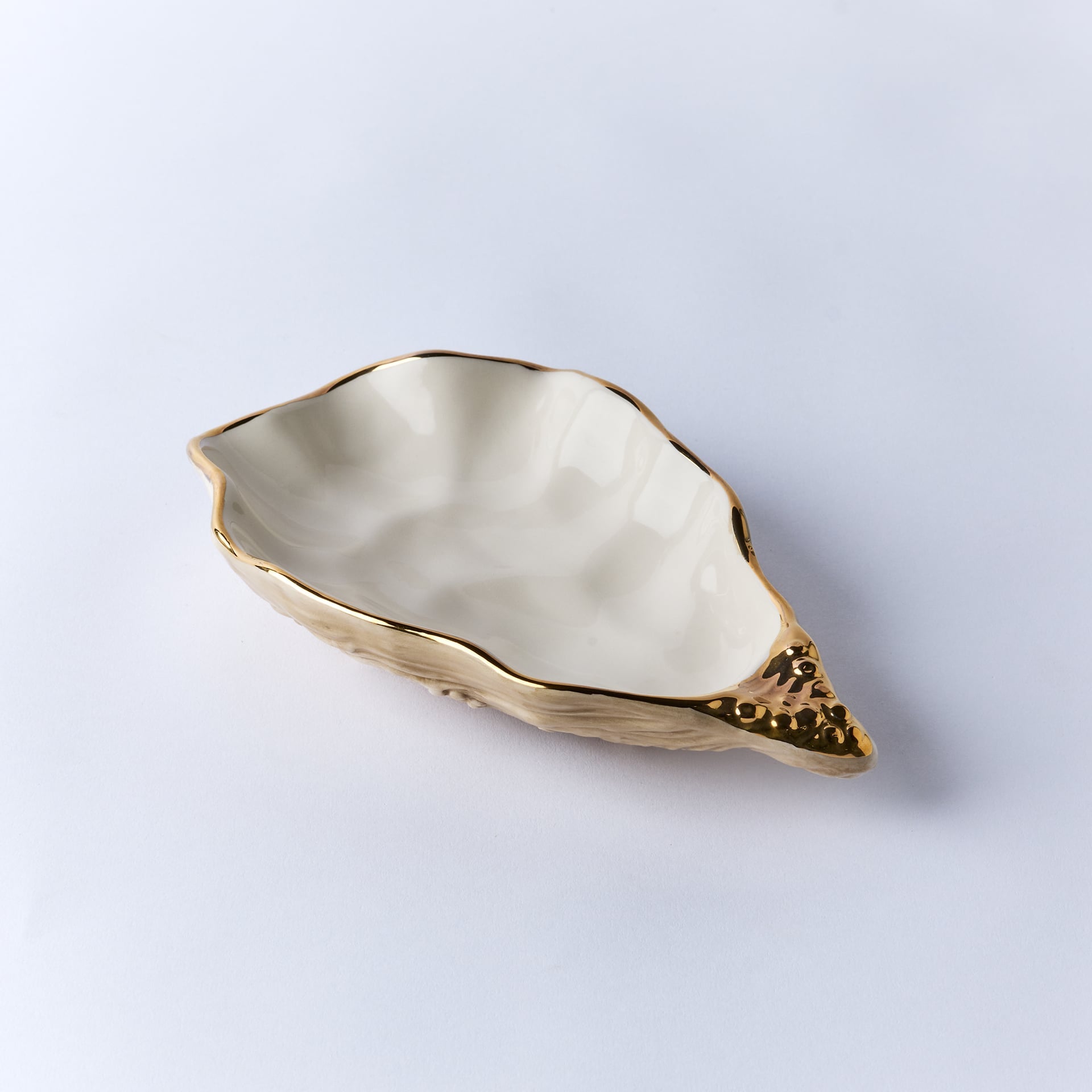 צלחת Small Oyster Serving זהב rim - פיית השולחן