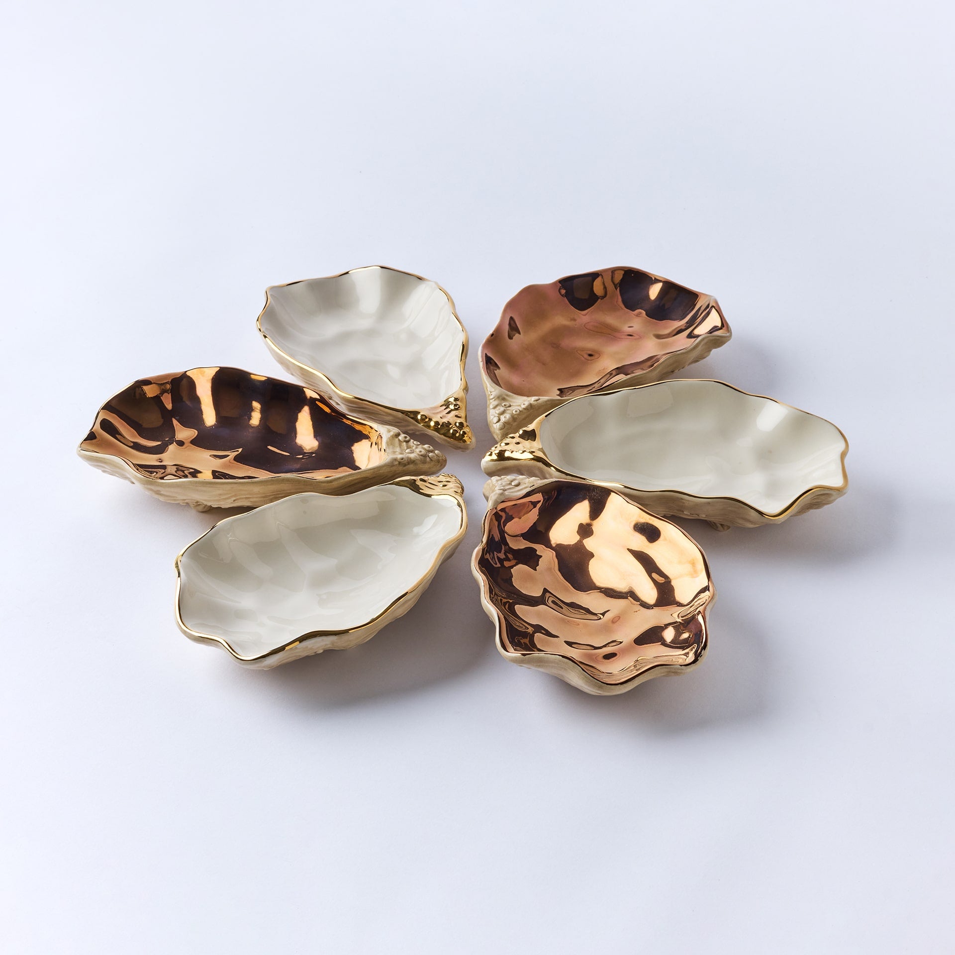 צלחת Small Oyster Serving זהב rim - פיית השולחן