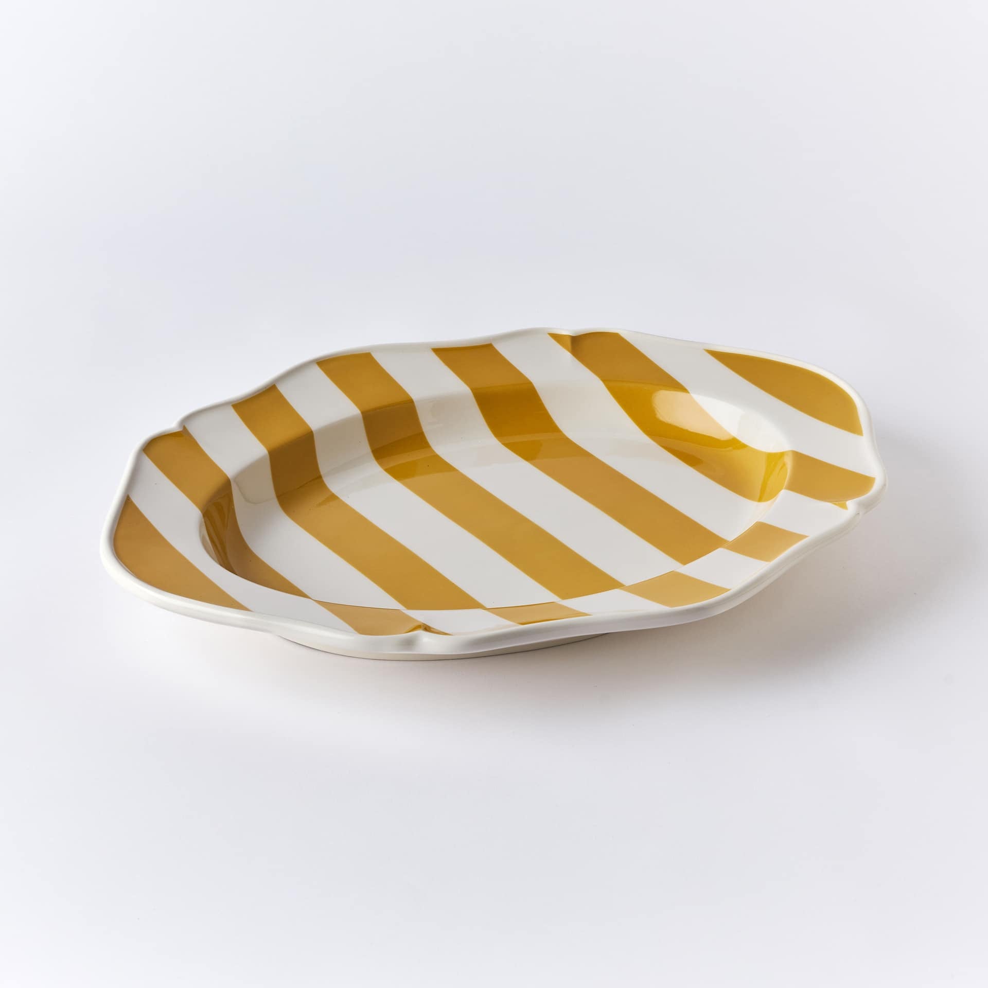 פלטת הגשה פסים צהוב - פיית השולחן