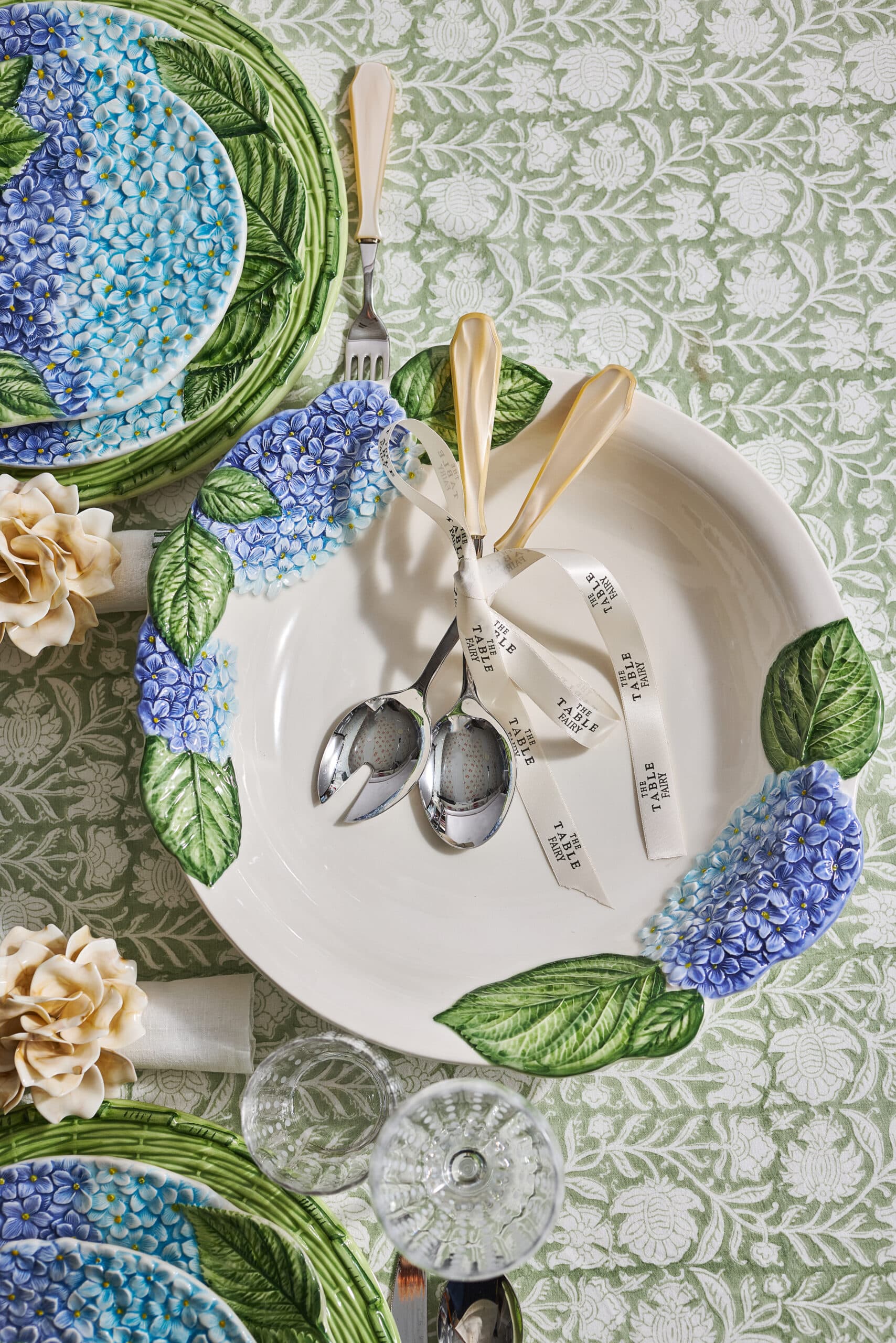 קערה Hydrangea כחול Embossed - פיית השולחן