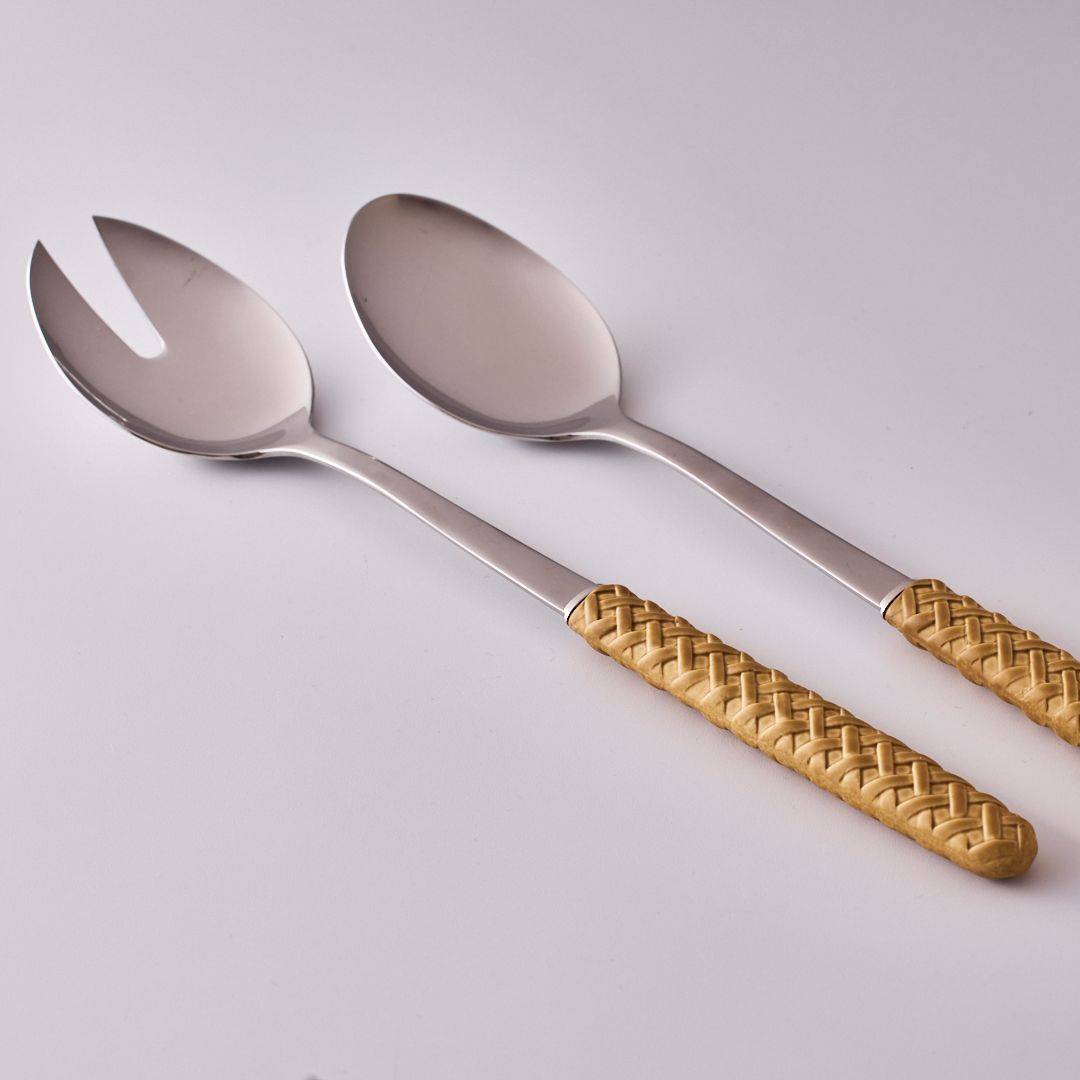 כפות הגשה Bottega Sand Woven 2 pieces - פיית השולחן