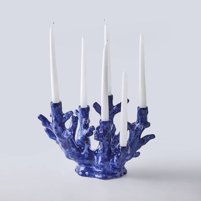 פמוט כחול כהה - פיית השולחן