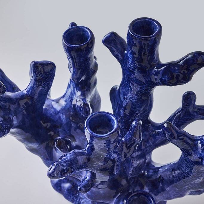 פמוט כחול כהה - פיית השולחן