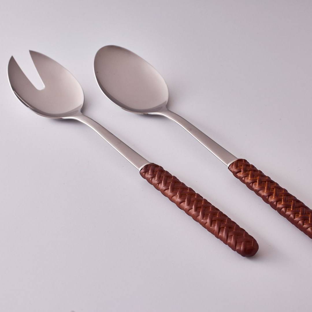 כפות הגשה Bottega חום Woven | 2 pieces - פיית השולחן