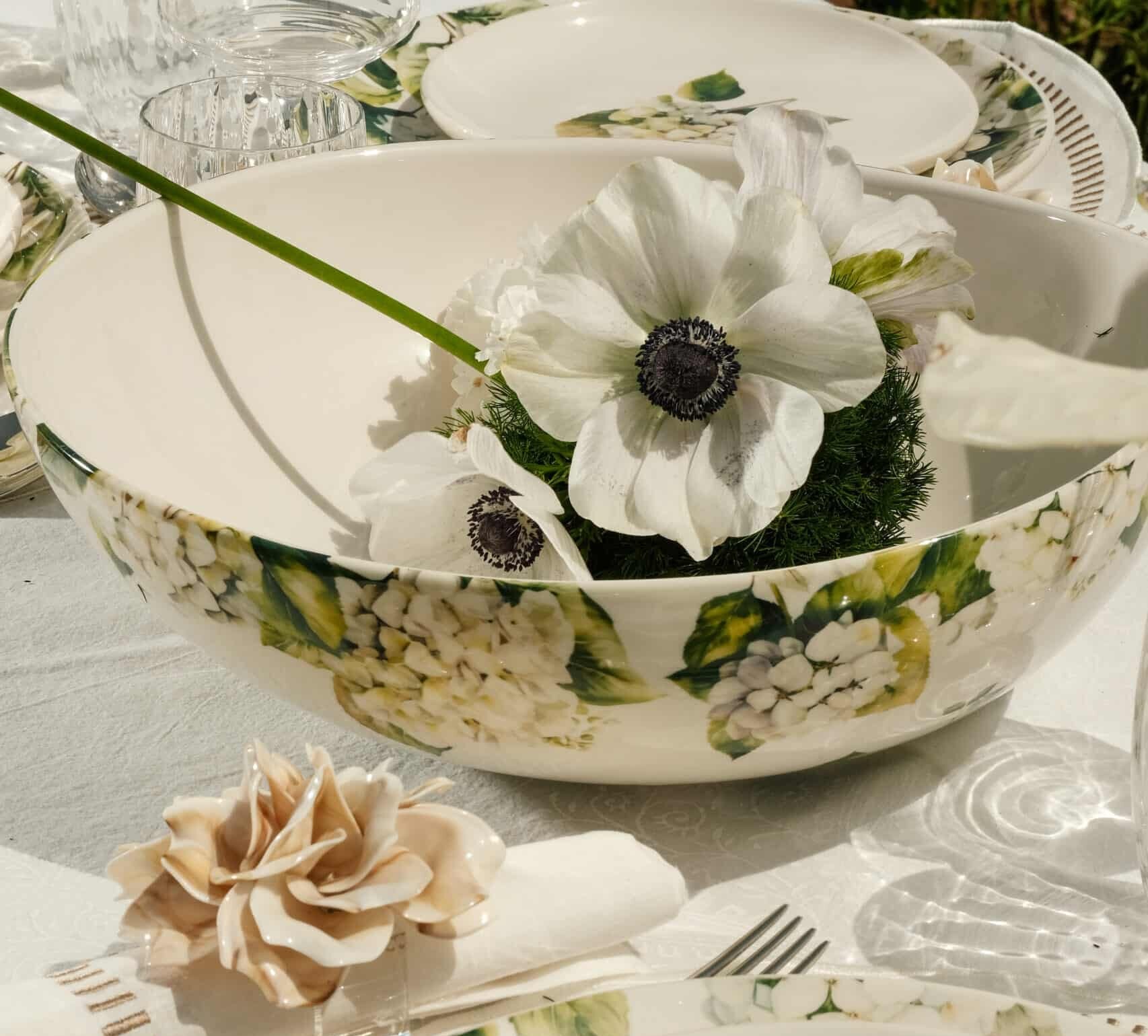 צלחת מנה ראשונה Hydrangea - פיית השולחן