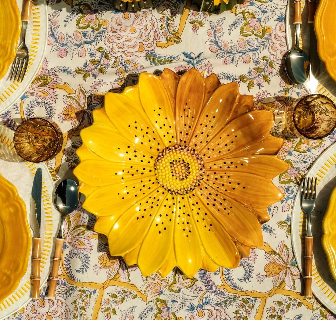 פלטת הגשה צהוב Flora Serving - פיית השולחן