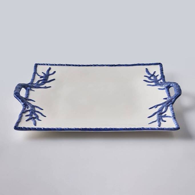 פלטת הגשה כחול כהה קורל Square - פיית השולחן