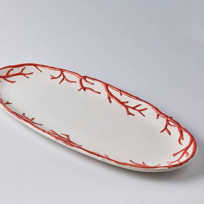 פלטת הגשה Oval With Rope קורל - פיית השולחן