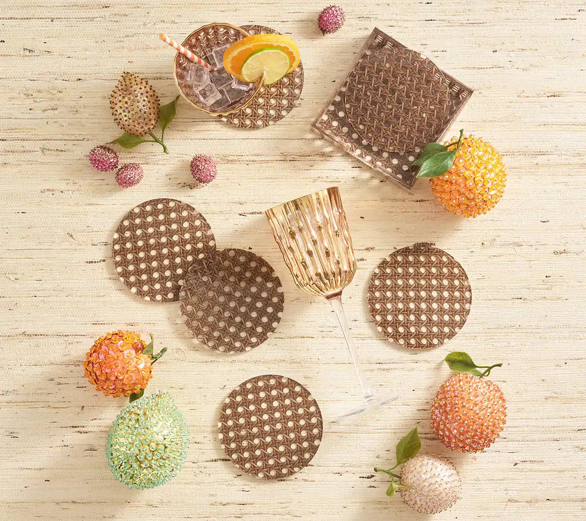 תחתיות Reed חום – סט 6 - פיית השולחן