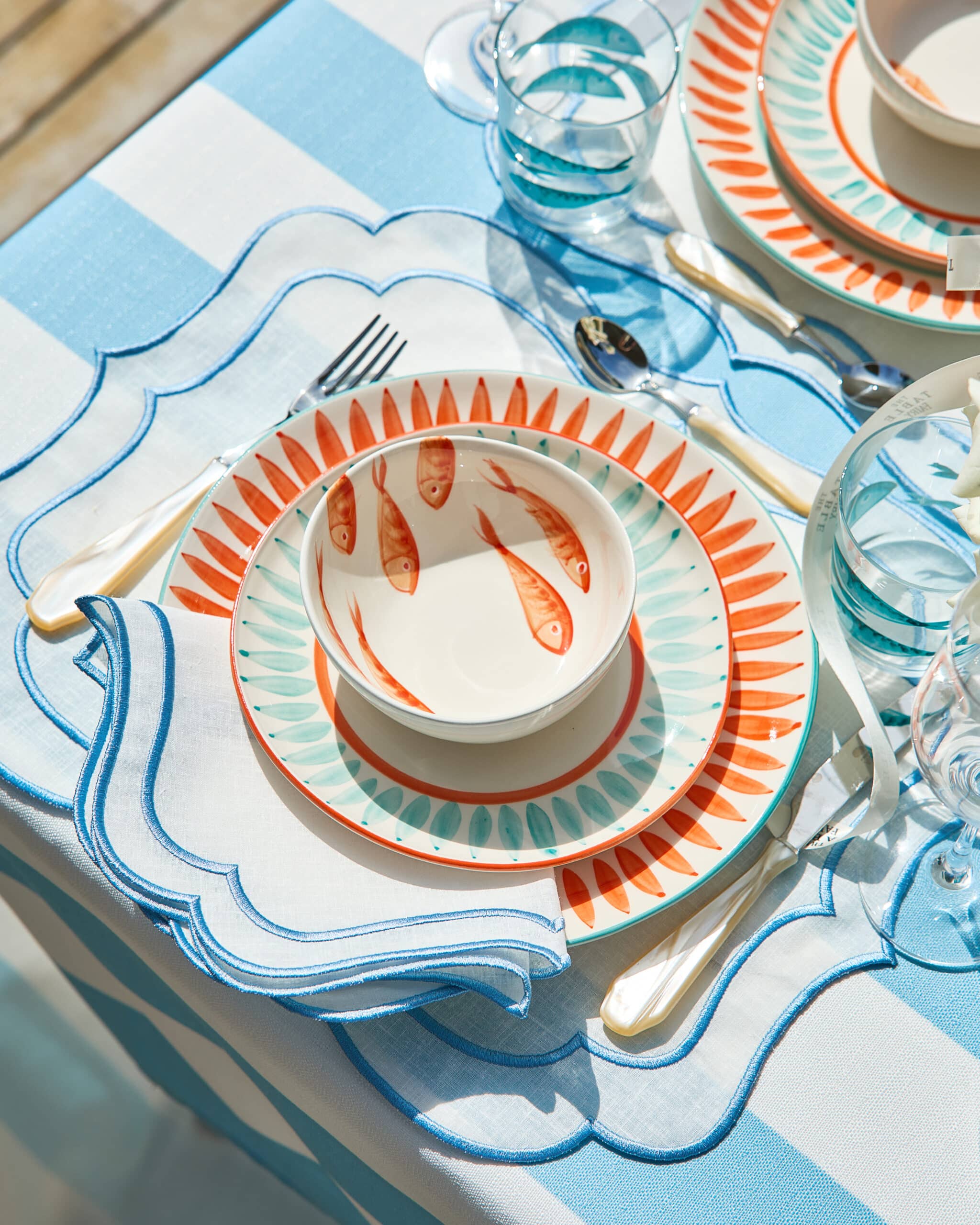 צלחת מנה ראשונה Turquoise Flare - פיית השולחן