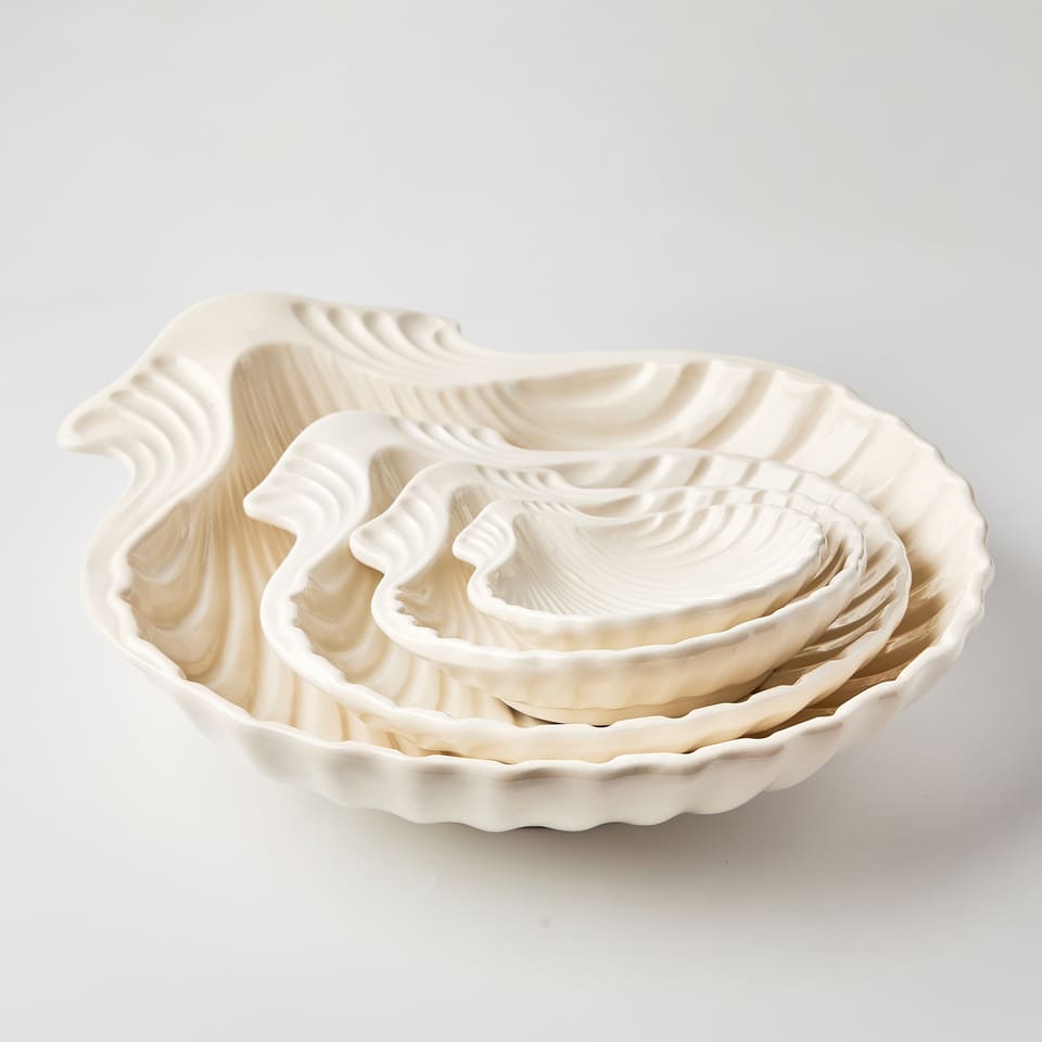 צלחת מנה ראשונה Ceramic Shell - פיית השולחן