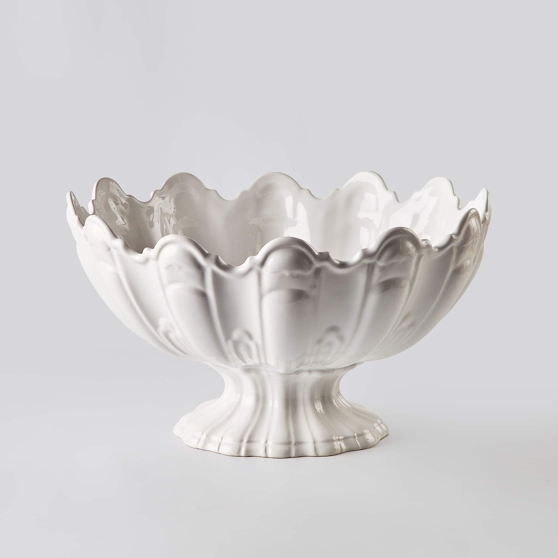 קערת הגשה בינונית Scallop לבן - פיית השולחן