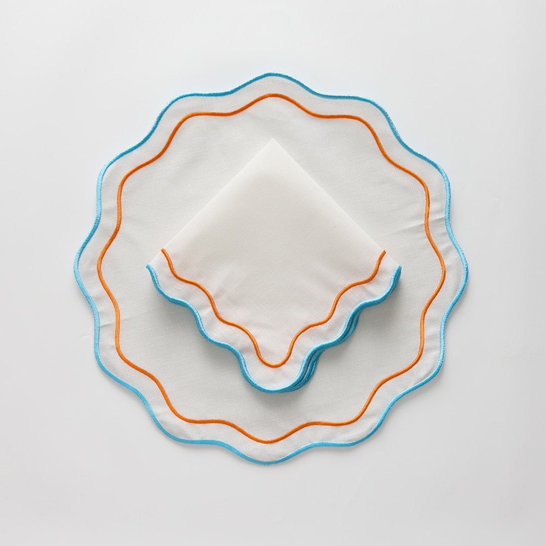 סט מפיות Scallop Duo Wave פשתן - פיית השולחן