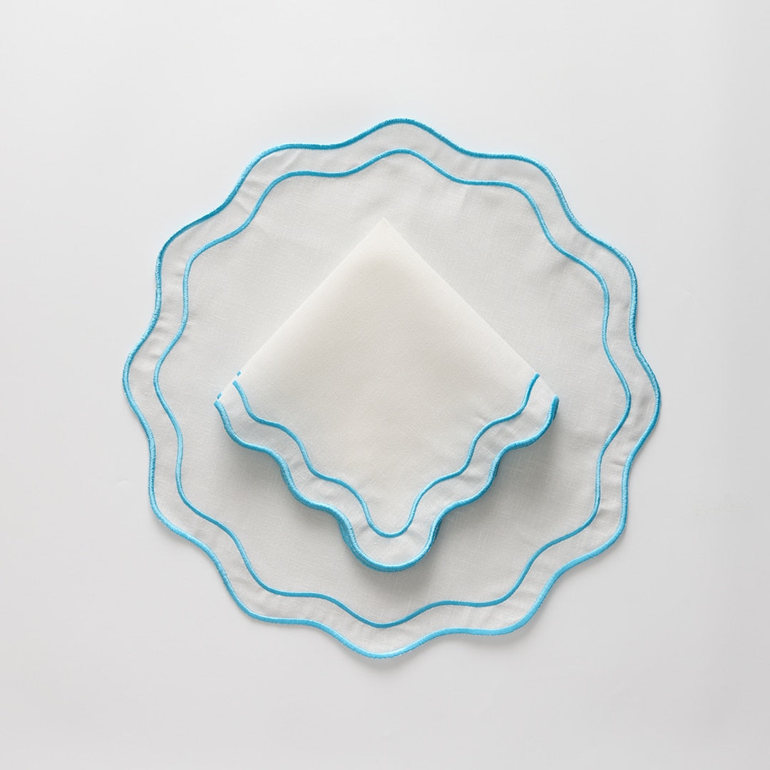 סט מפיות Scallop Wave תכלת - פיית השולחן