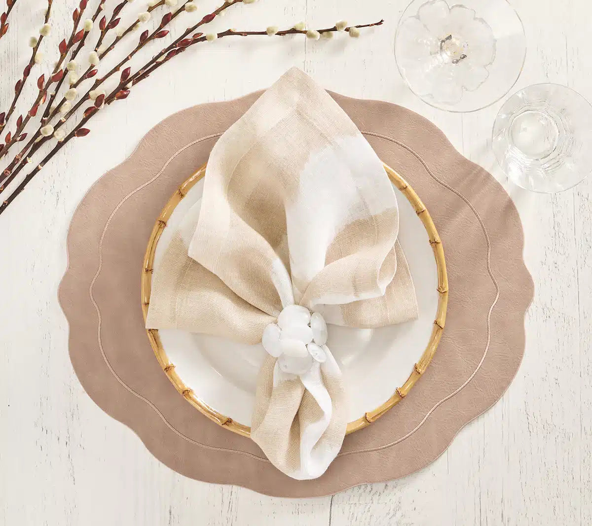 Sea Stone Napkin Ring in White