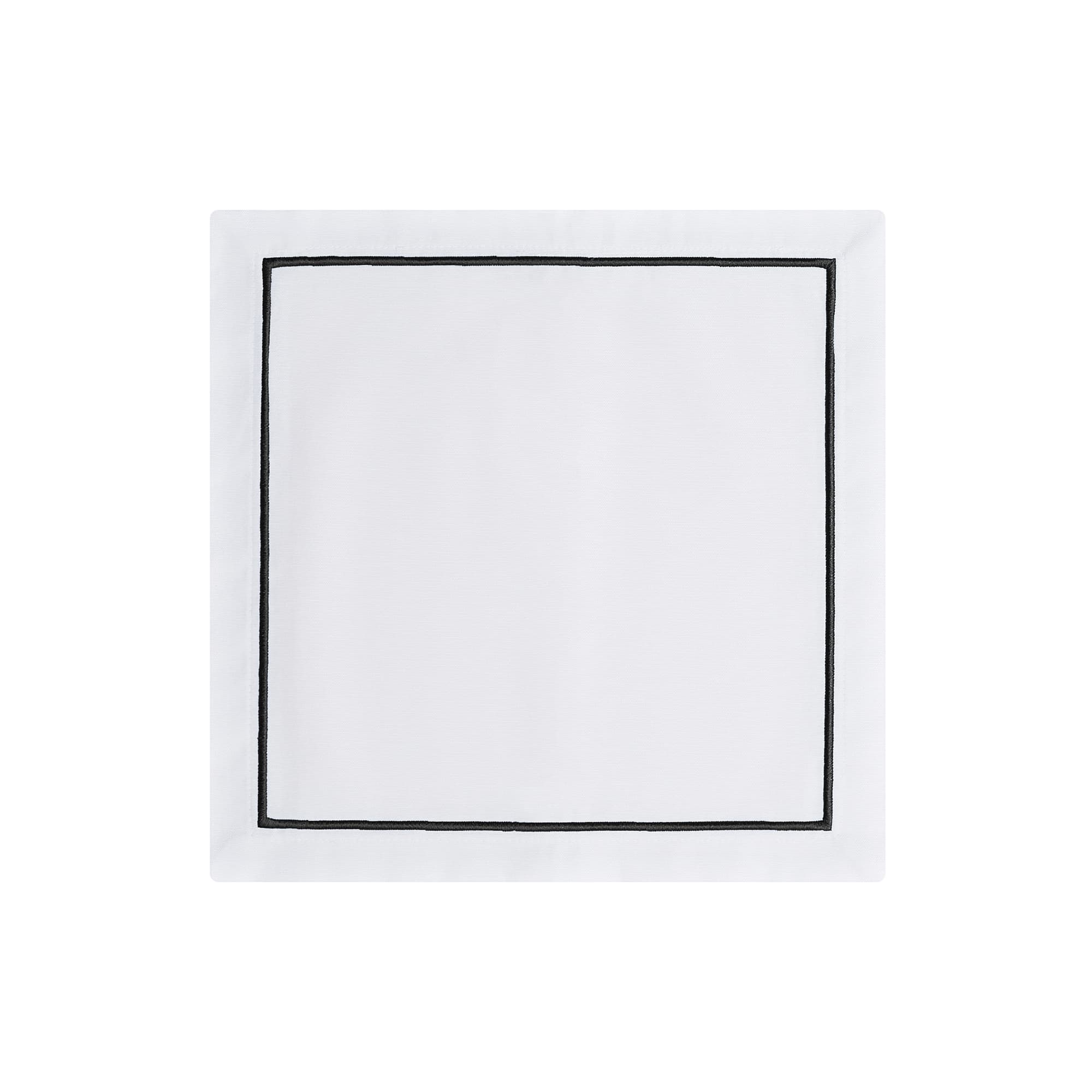 מפית Classic לבן with שחור embroidery | סט 6 - פיית השולחן