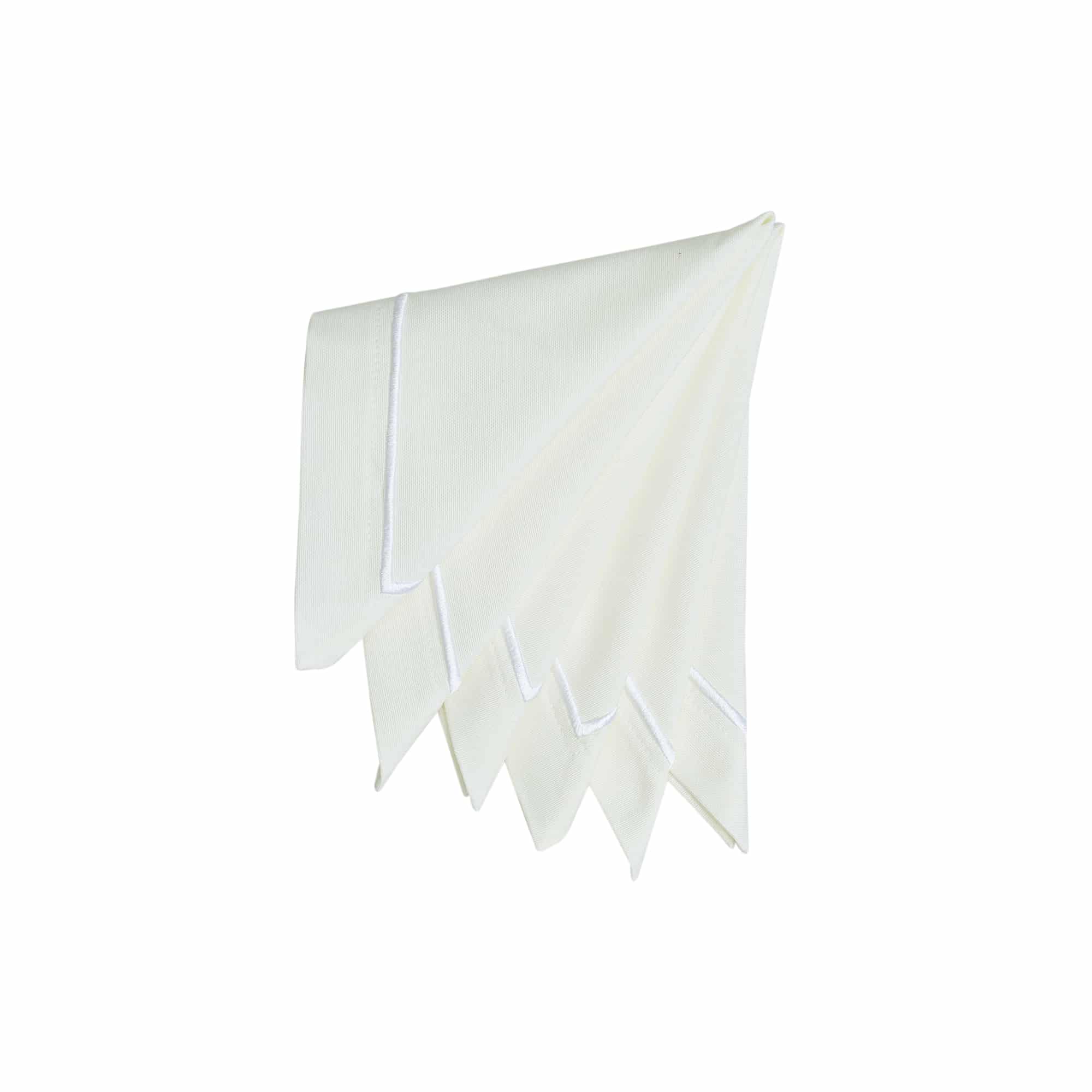 מפית Classic לבן with לבן stripe embroidery | סט 6 - פיית השולחן