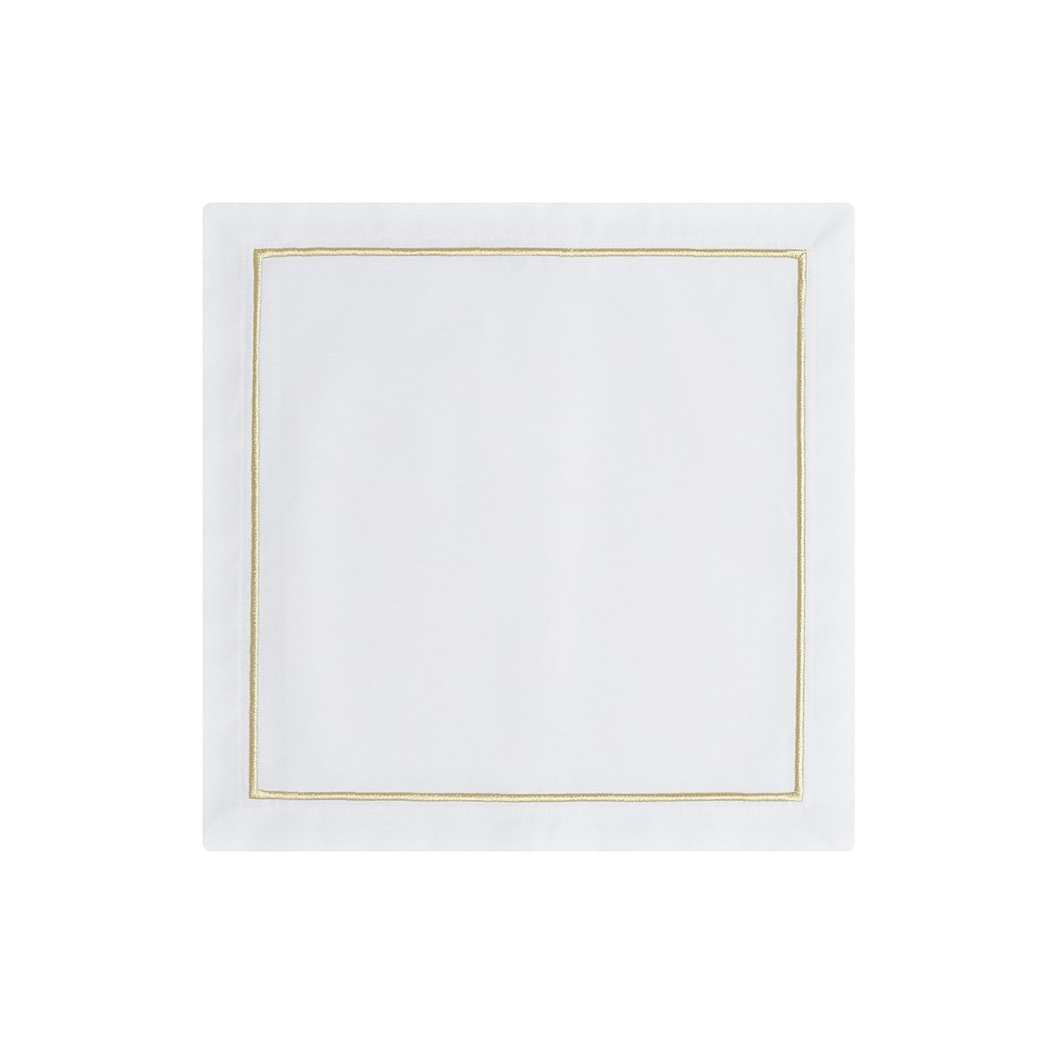 מפית Classic לבן with Platine זהב רקמה | סט 6 - פיית השולחן