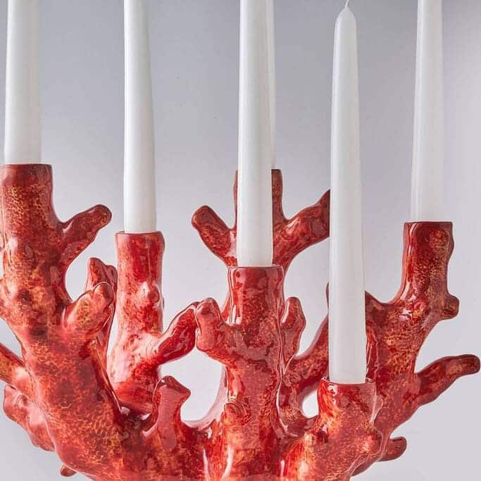 פמוט אלמוג 6 נרות - פיית השולחן