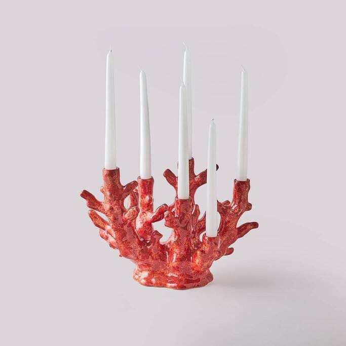 פמוט אלמוג 6 נרות - פיית השולחן