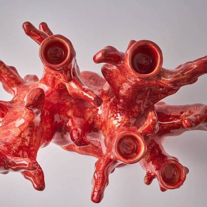 פמוט אלמוג 6 נרות - פיית השולחן