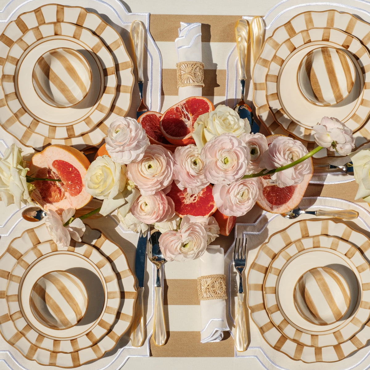 צלחת מנה עיקרית - פסים בז