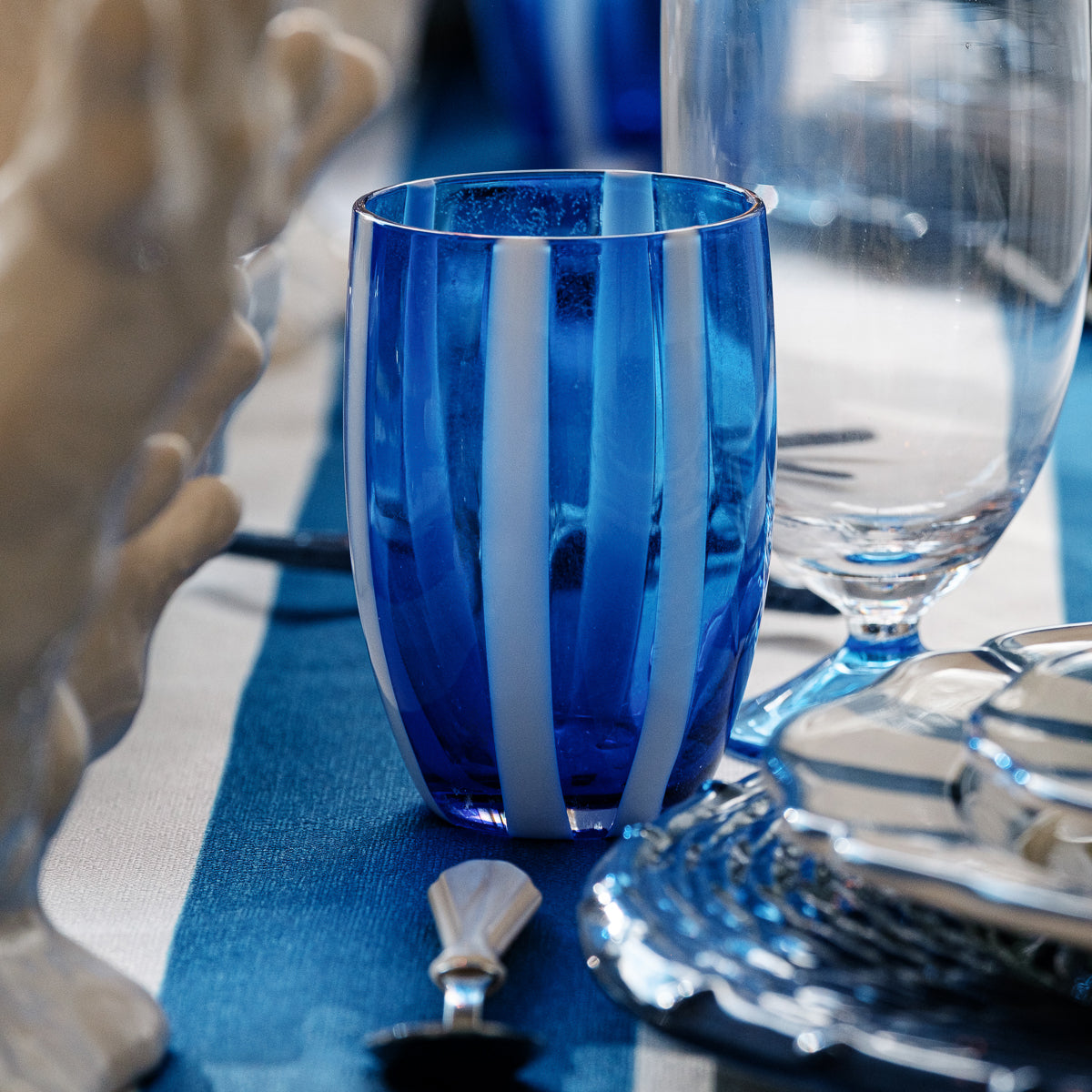 כוס לשתייה - זפרנו פסים כחול