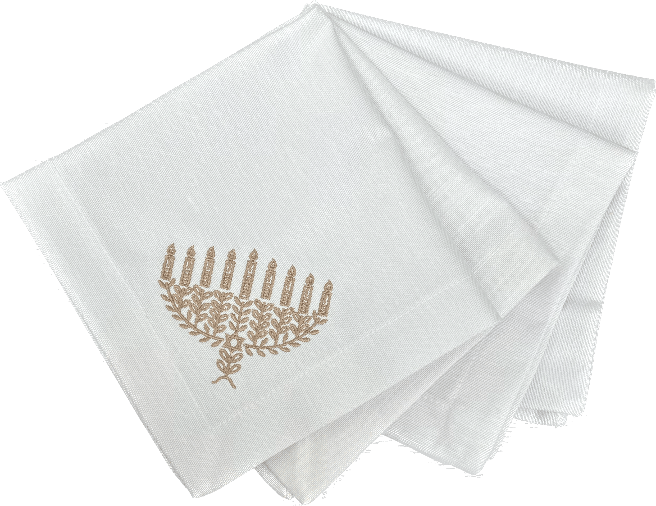 מפיות Menorah Embroidered rose זהב - פיית השולחן