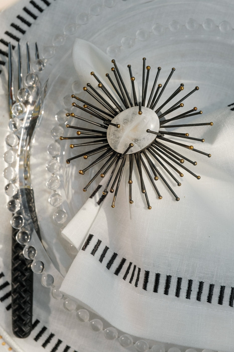 חבק מפית Flare זהב & שחור - פיית השולחן