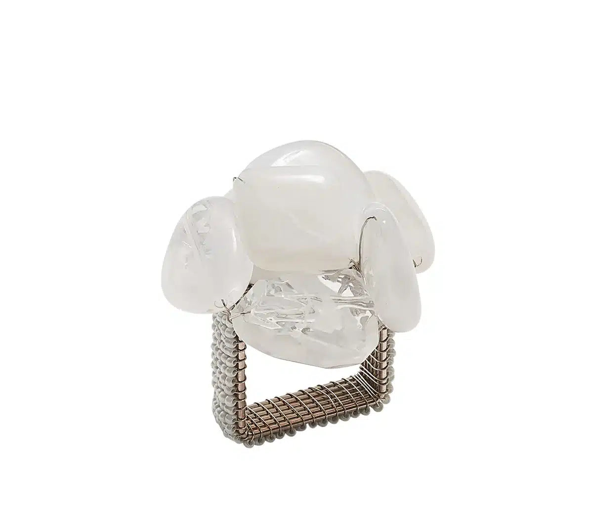 Sea Stone Napkin Ring in White