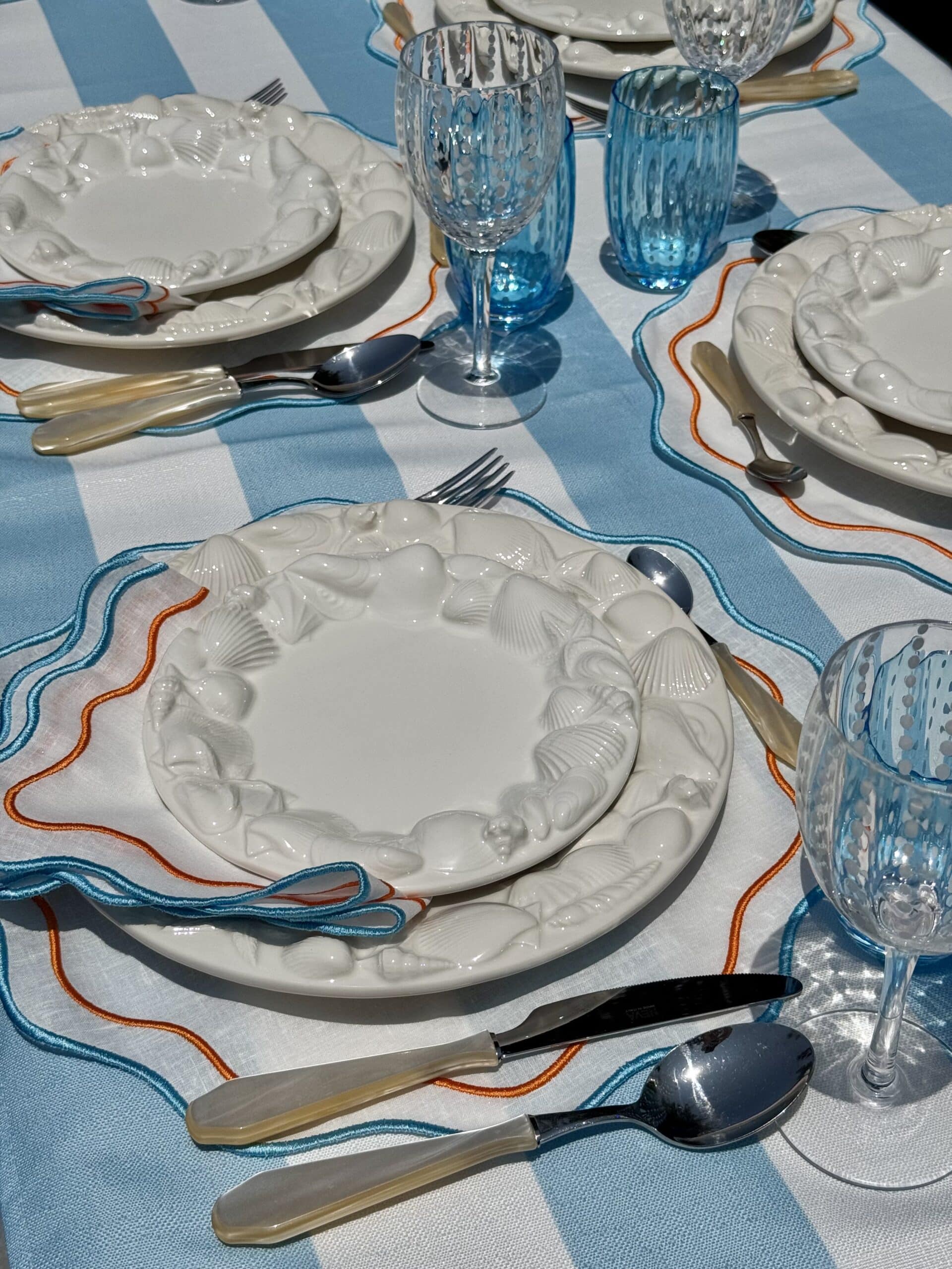 סט מפיות Scallop Duo Wave פשתן - פיית השולחן