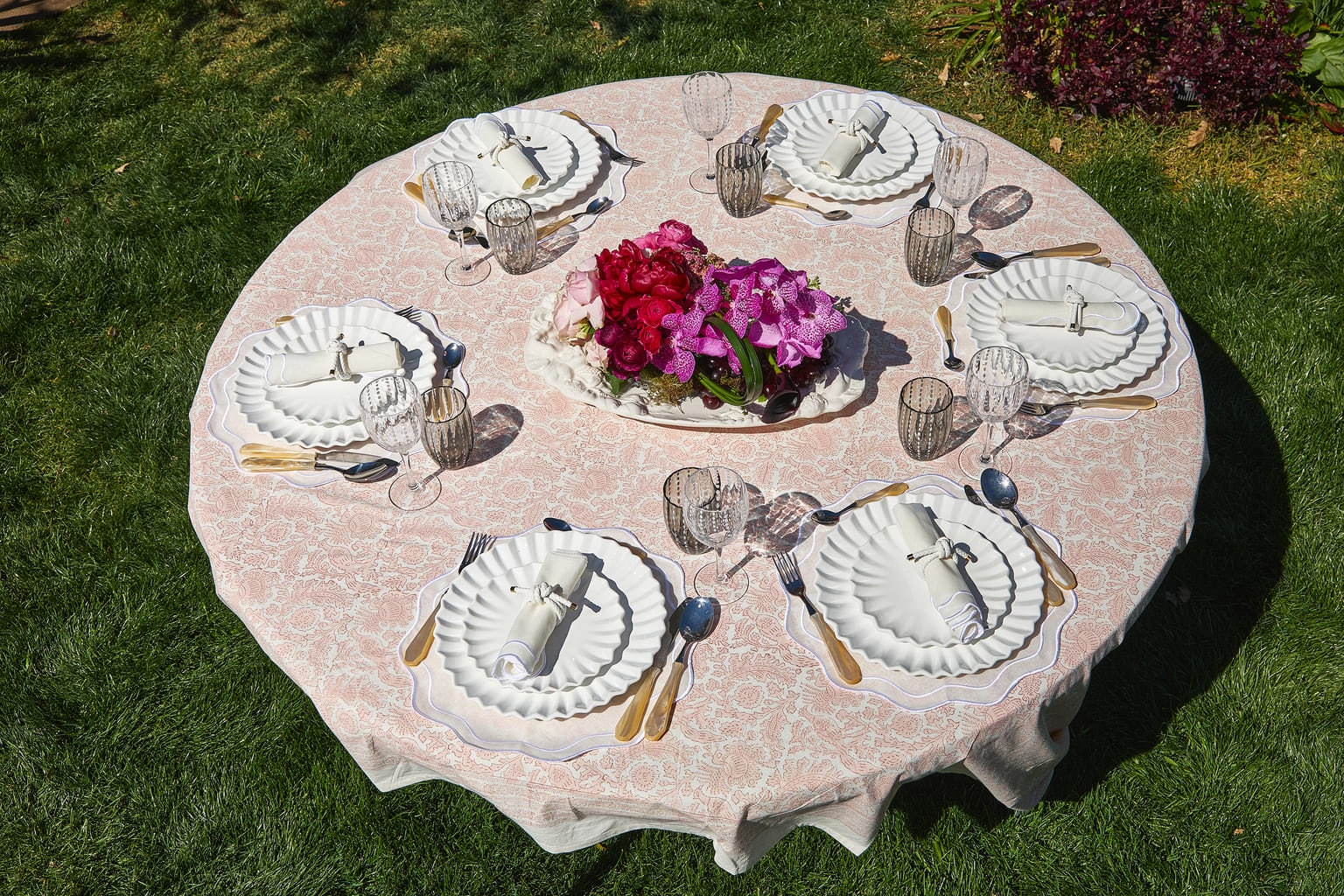 סט מפיות Scallop Wave לבן פשתן - פיית השולחן