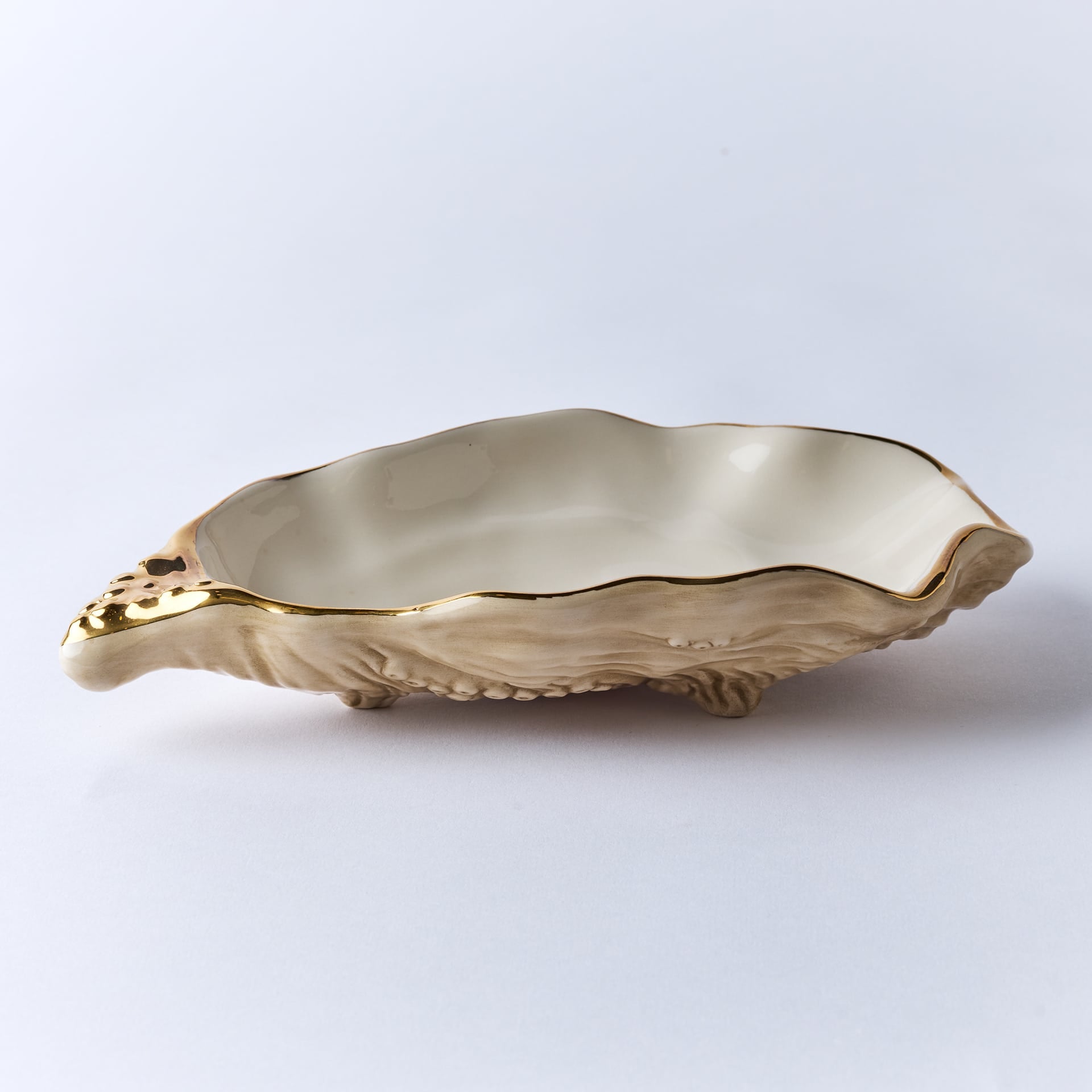 צלחת Small Oyster Serving זהב rim - פיית השולחן