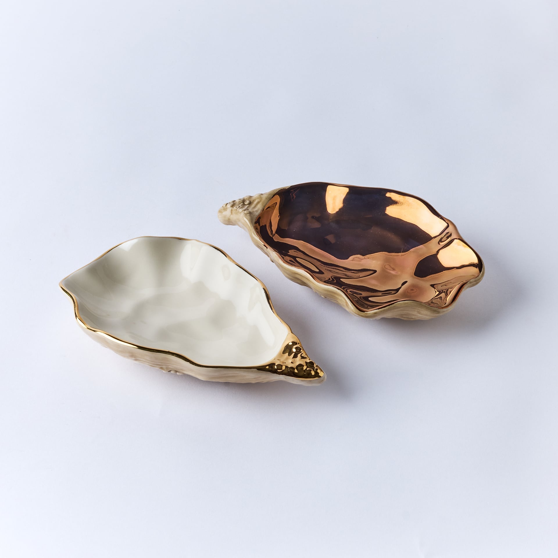 צלחת Small Oyster Serving זהב rim - פיית השולחן